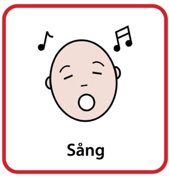 Bildsymbol: Huvud  på sjungande person.