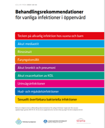 Framsida till broschyren Behandlingsrekommendationer för vanliga infektioner i öppenvård